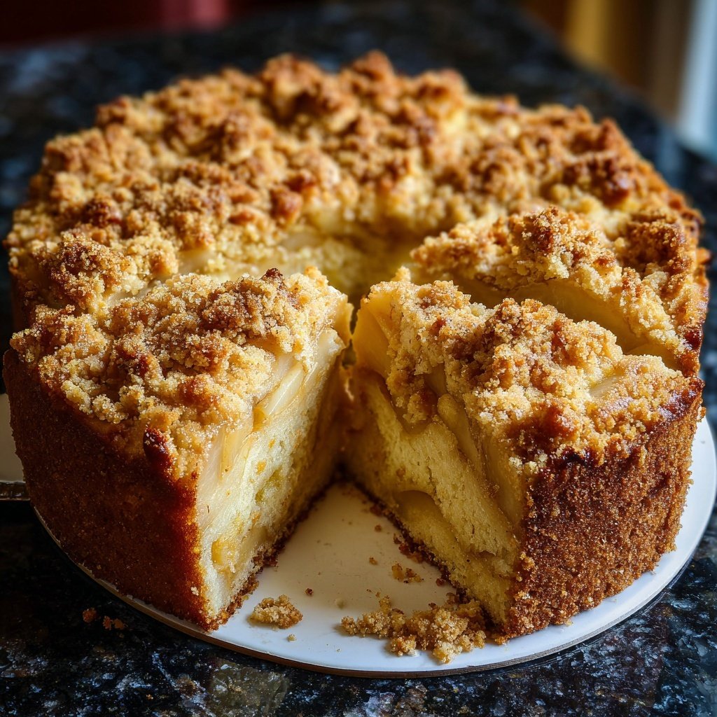 Kuchen mit Birnen und Streuseln