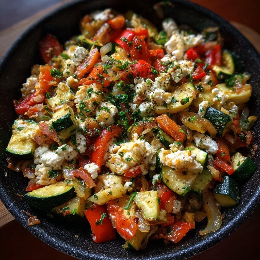 Gesund & Leicht Mediterrane Gemüsepfanne mit Feta