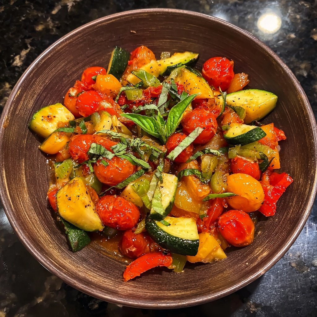 Vegetarische Gemüsepfanne Mediterran