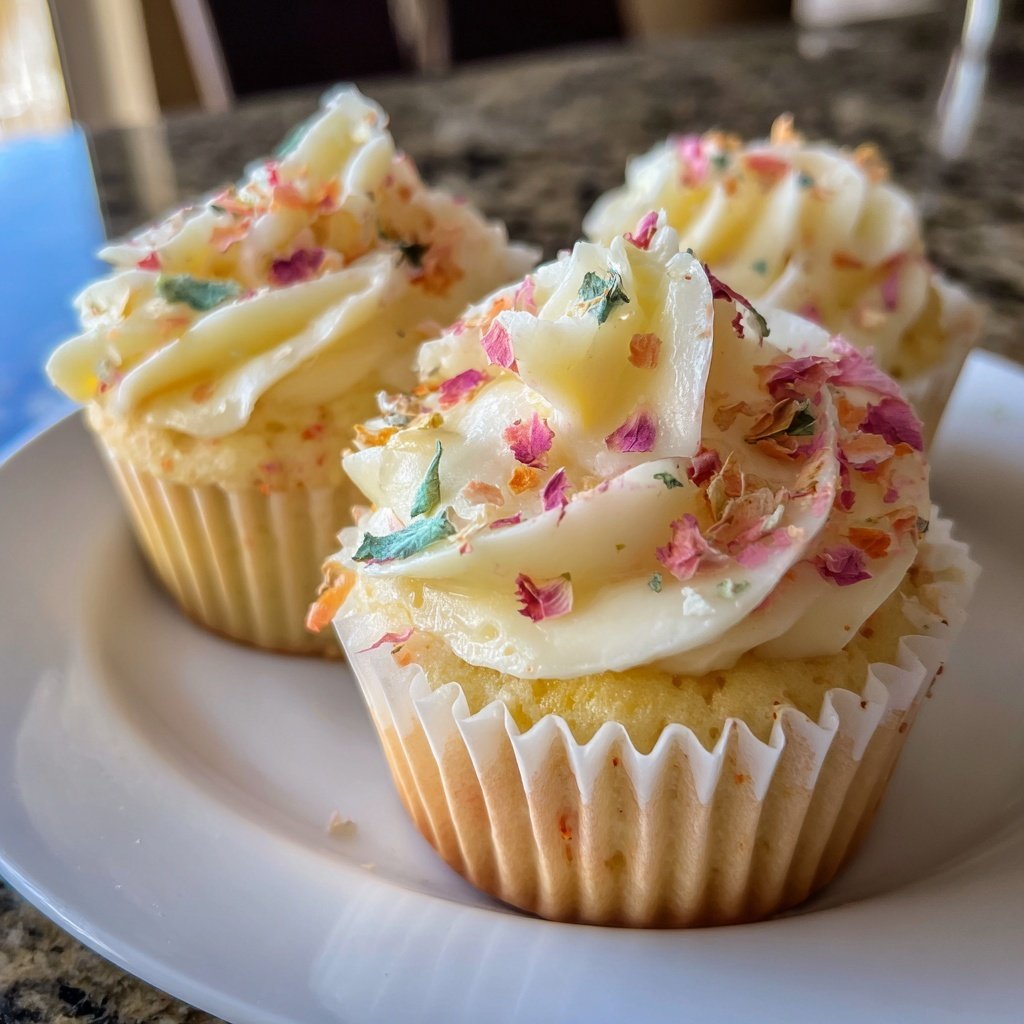 Cupcakes mit Rosen-Dekor
