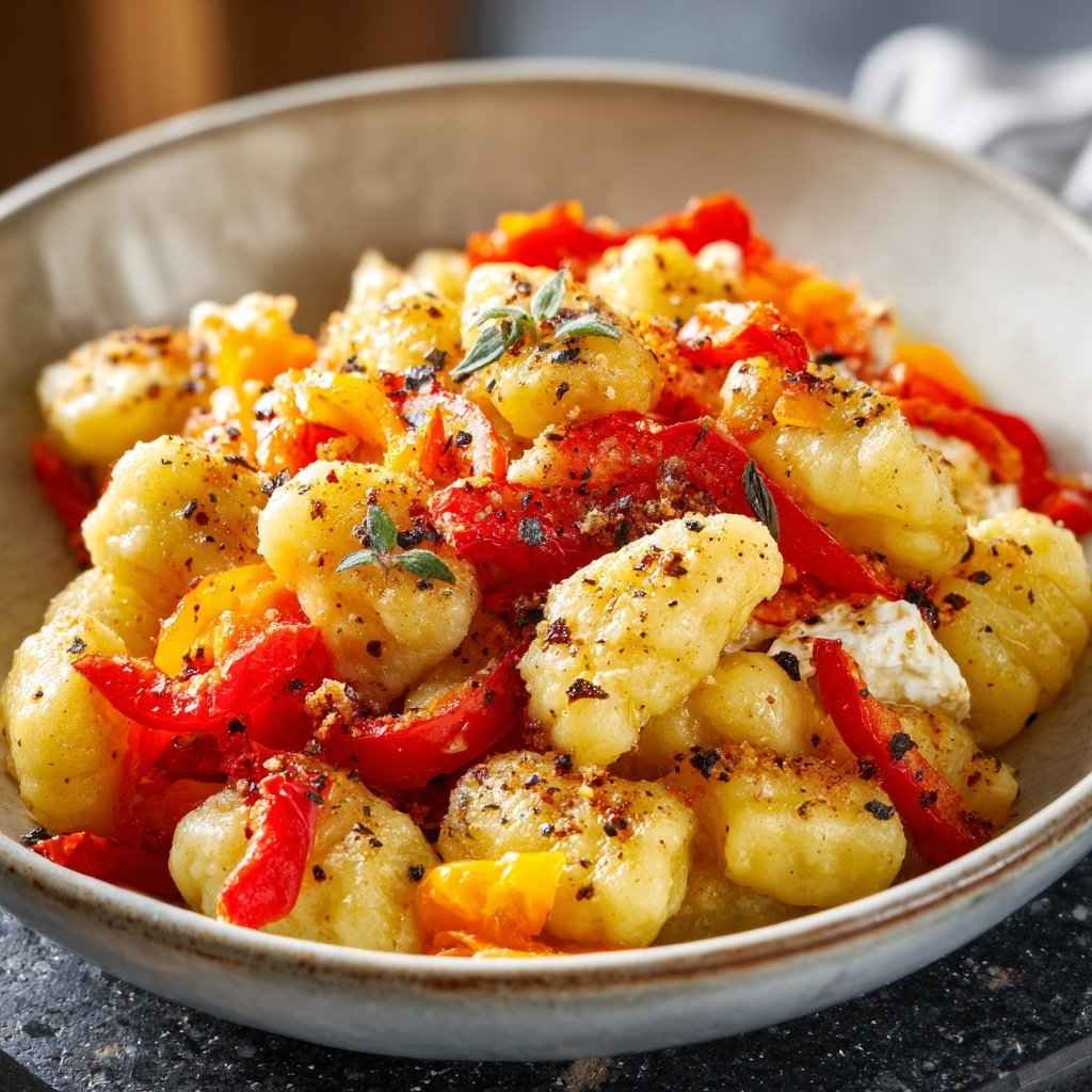 Gnocchi mit Paprika und Feta