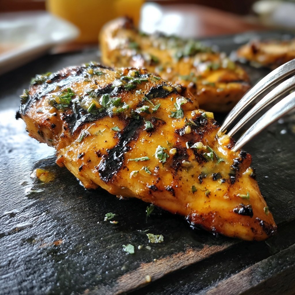 Gegrillte Hähnchenbrust Mit Honig Senf Glasur